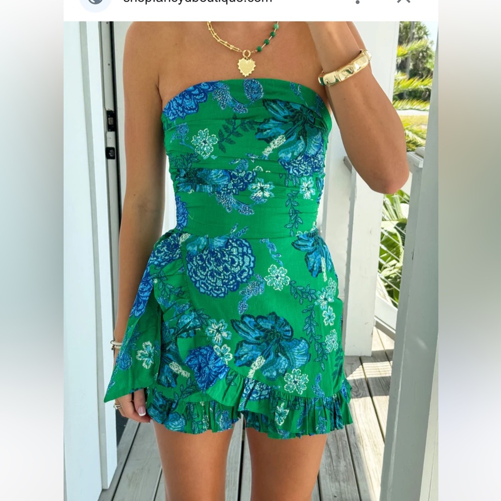 Green and blue romper